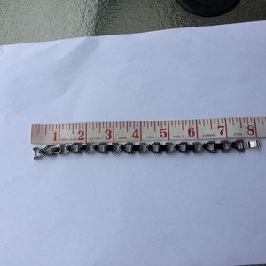 Black stone and marcasite bracelet size 7.5